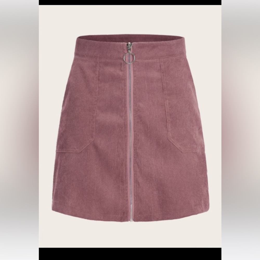 Pink zip up skirt